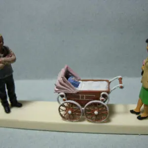 4 FIGURINES SET 56 COUPLE ET POUSSETTE VROOM 1/43 A PEINDRE NO SPARK