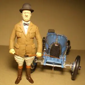 FIGURINE 1/18 ETTORE BUGATTI 1925 VROOM NOT PEINT MINICHAMPS BAUER CMC