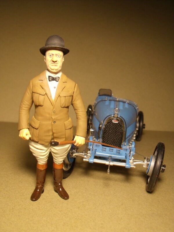 FIGURINE 1/18 ETTORE BUGATTI 1925 VROOM NOT PEINT MINICHAMPS BAUER CMC