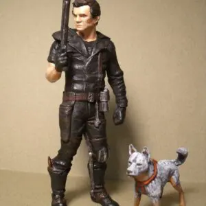 FIGURINE 1/18 MAD MAX ET CHIEN VROOM NOT PEINT MINICHAMPS AUTOART MATTEL
